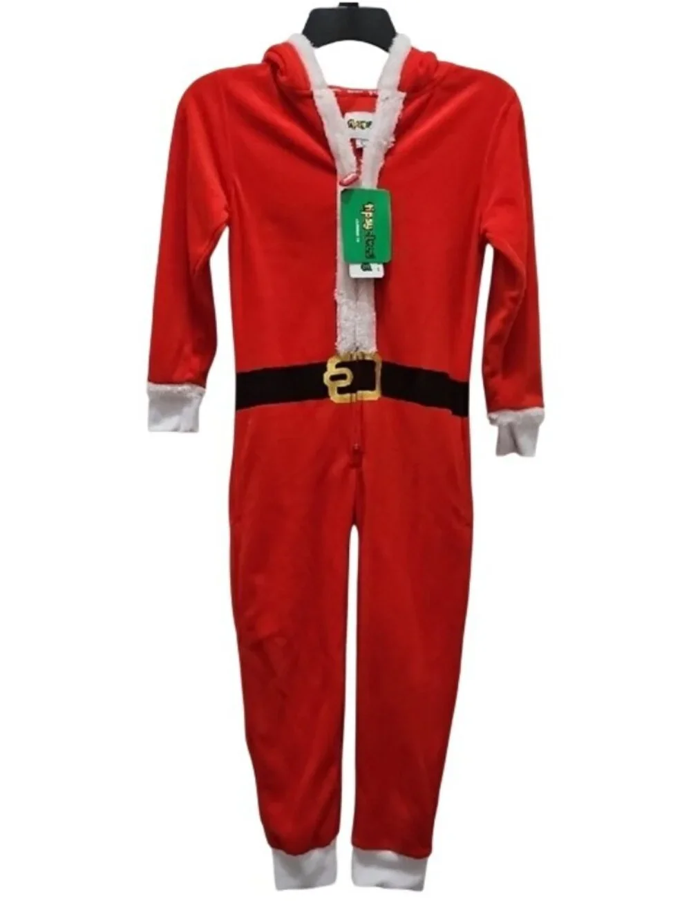 Tipsy Elves Youth Medium Santa Jumpsuit w/ Fur New Holiday Christmas Costume